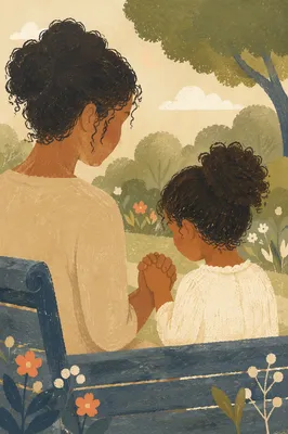 Mother and Child Prayer in Soft Morning Light