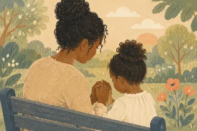 Mother and Child Prayer in Soft Light