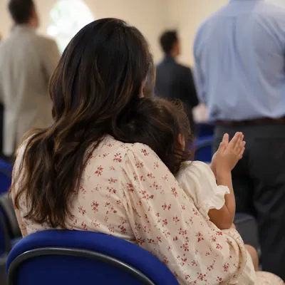 Mother and Child in Spring Prayer