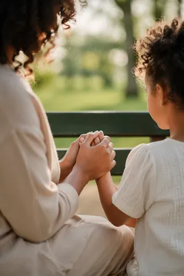 Mother and Child Prayer in Morning Light