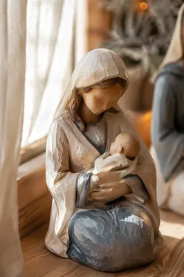 Praying Mother and Child in Winter Light