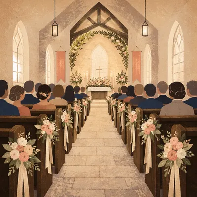 Mothers Day Church Aisle with Roses