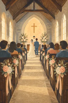 Mothers Day Church Aisle with Roses