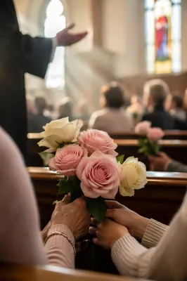 Mothers Day Blessing with Roses in Church