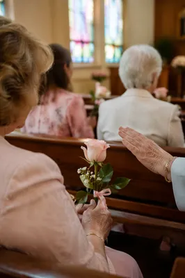 Mothers Day Blessing with Roses in Church