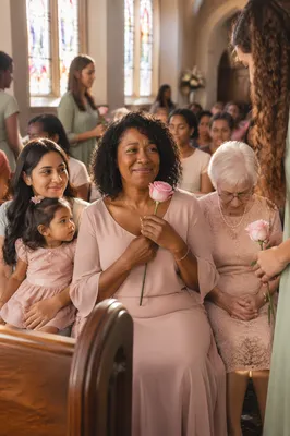 Mothers Receiving Roses in Church Sanctuary