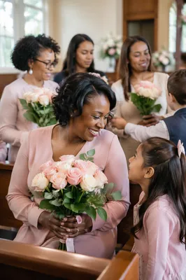 Mothers Receiving Roses in Church Sanctuary
