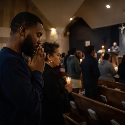 Midnight Prayer Service in Church Sanctuary