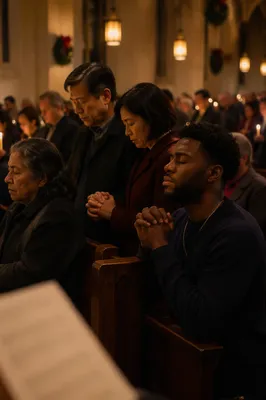 Midnight Prayer Service in Church Sanctuary