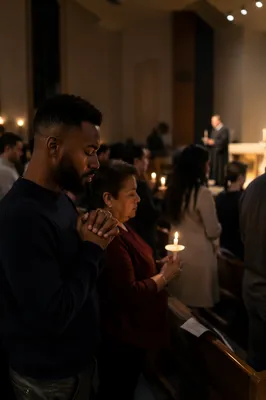 Midnight Prayer Service in Church Sanctuary
