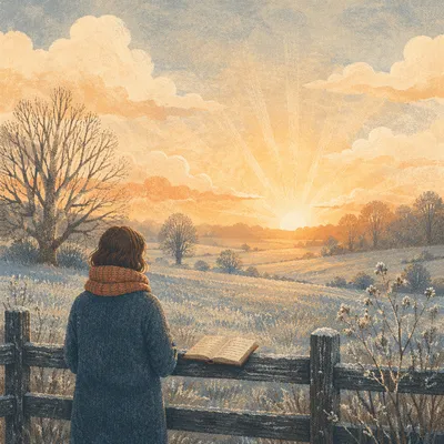 New Year Sunrise Over Frosted Countryside
