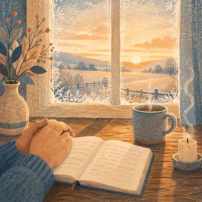 Quiet New Year Sunrise by Window