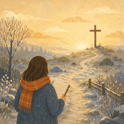 New Year Sunrise Path to the Cross