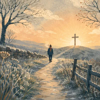 New Year Sunrise Path to the Cross