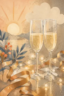 New Year Sunrise Champagne Celebration