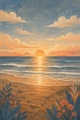 New Year Sunrise Over Peaceful Coast