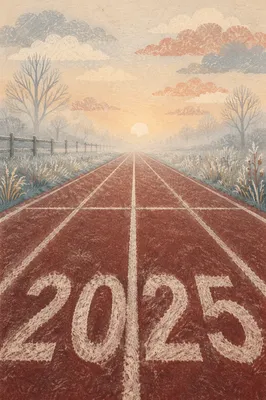 New Year Sunrise on Winter Running Track