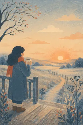 New Year Sunrise Over Frosty Countryside