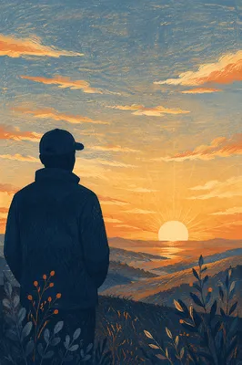 Silhouette at New Year Sunrise