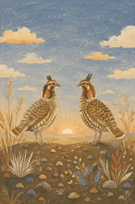 Prairie Grouse at Hopeful New Year Sunrise