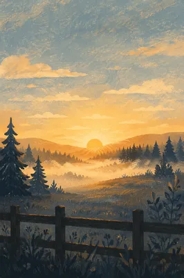 New Year Sunrise Over Peaceful Meadow