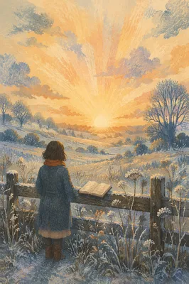 Hopeful New Year Sunrise Over Winter Fields