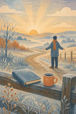 New Year Sunrise Prayerful Countryside Morning