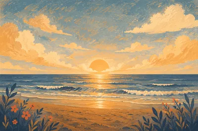 New Year Coastal Sunrise of Hope