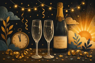New Year Sunrise Celebration Still Life