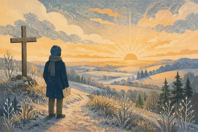 New Year Sunrise at Frosty Cross