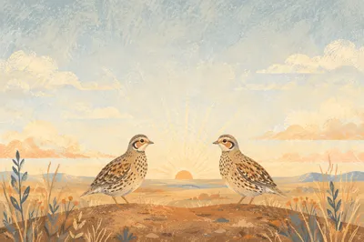 New Year Sunrise Prairie Birds