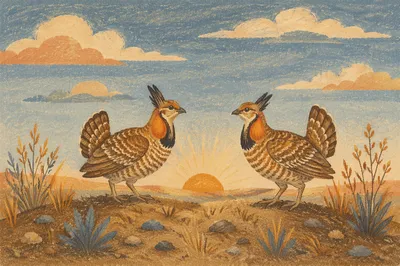 New Year Sunrise Prairie Grouse