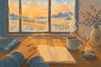 Quiet New Year Sunrise by Window