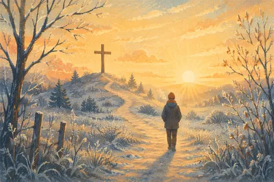New Year Sunrise Path to the Cross