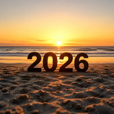 Hopeful 2026 Sunrise on Peaceful Coastline