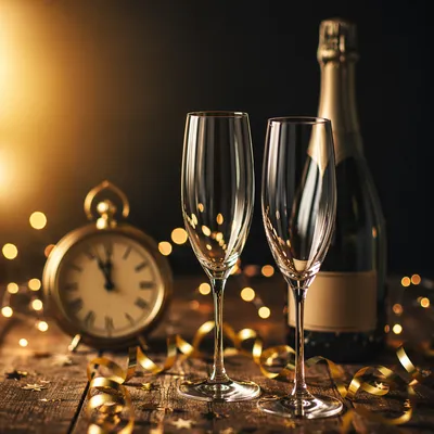 New Year Sunrise Celebration with Sparkling Flutes