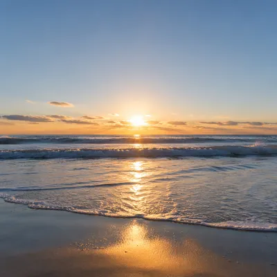 New Year Sunrise Over Peaceful Beach