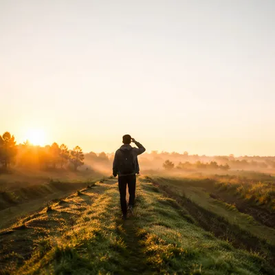 Hopeful New Year Sunrise Country Walk