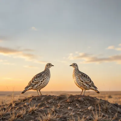 New Year Sunrise Prairie Birds