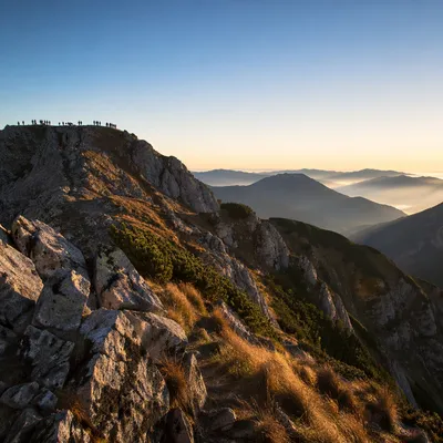 New Year Sunrise Over Mountain Ridge