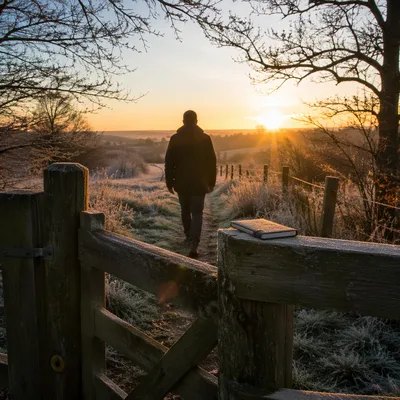 New Year Sunrise on a Frosty Path