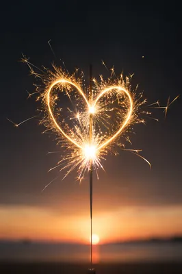 Sparkler Heart at New Year Sunrise