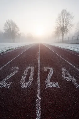 New Year Sunrise on Winter Running Track