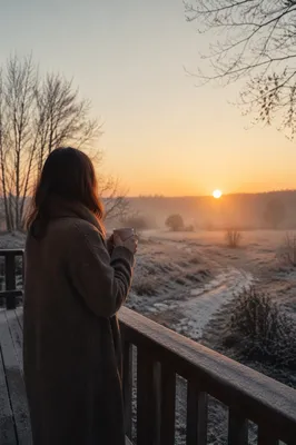 New Year Sunrise Over Frosty Countryside