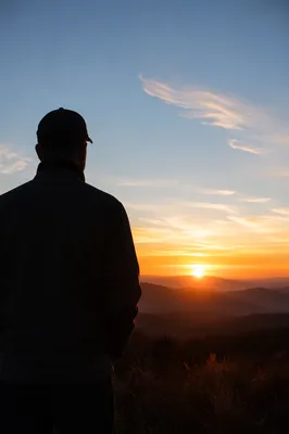 Reflective Figure at New Year Sunrise