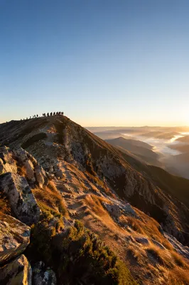 New Year Sunrise Over Mountain Ridge