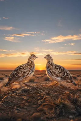 Prairie Grouse at New Year Sunrise