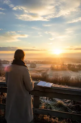 New Year Sunrise on Frosty Hilltop
