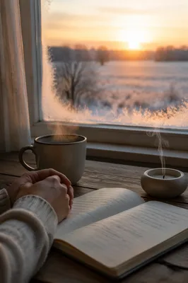 Sunrise Journal by Frosted Window