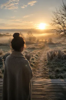 New Year Sunrise Over Frosted Meadow